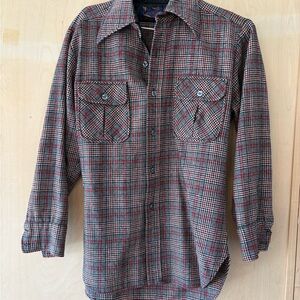 Pendleton Red & Gray Plaid Button Down Shirt